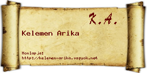 Kelemen Arika névjegykártya